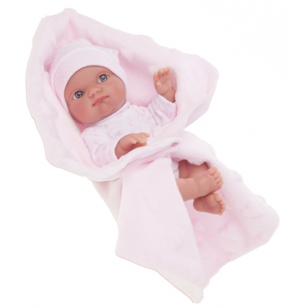 Кукла младенец берта на розовом одеяле 21 см Juan Antonio Munecas 3905P