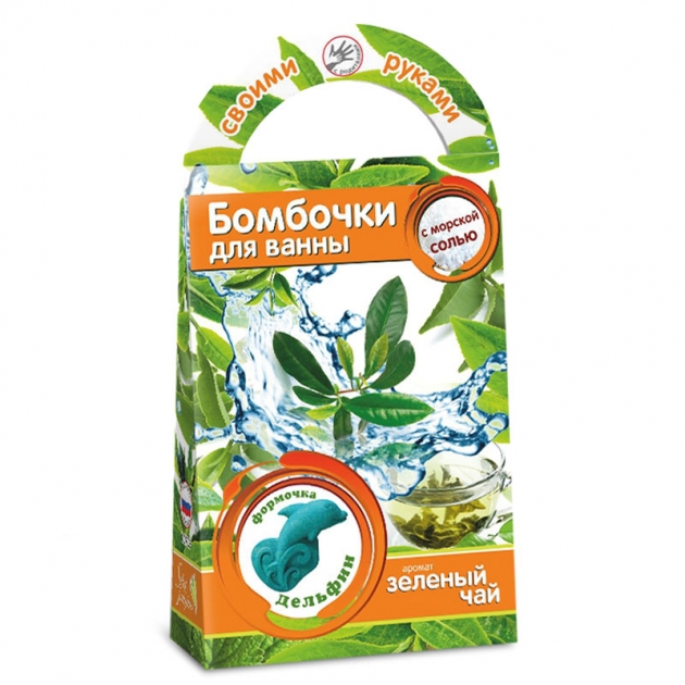 Набор для создания бомбочек для ванны Аромафабрика дельфин, зеленый чай С0705