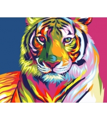 Роспись по холсту радужный тигр см Артвентура 02art40500071