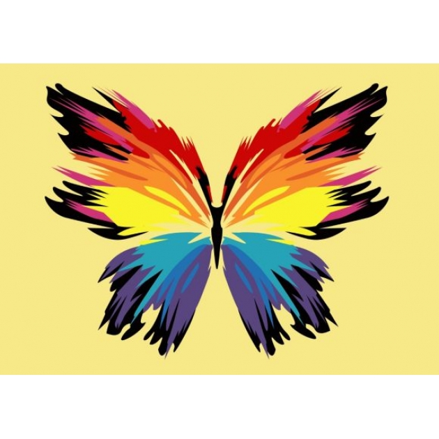 Роспись по холсту бабочка многоцветница а4 Артвентура minia40116