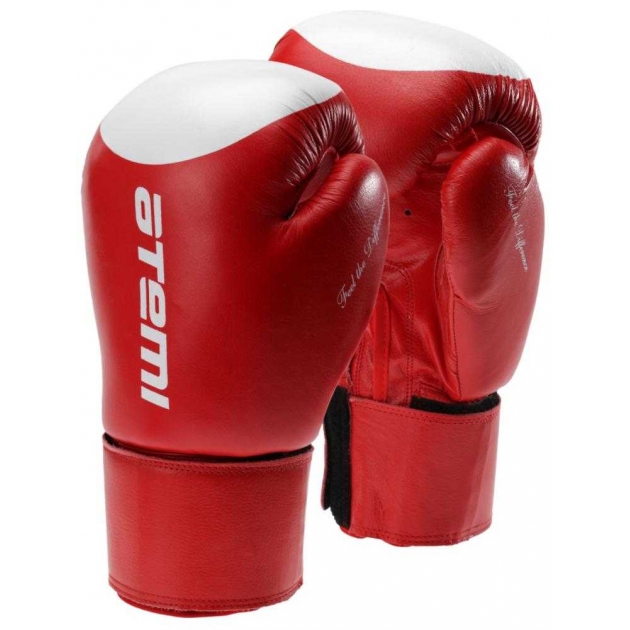 Перчатки боксерские натуральная кожа красно-белые мишень размер 12 OZ LTB19009