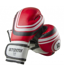 Перчатки боксерские Atemi красные размер S до M 10 унций
