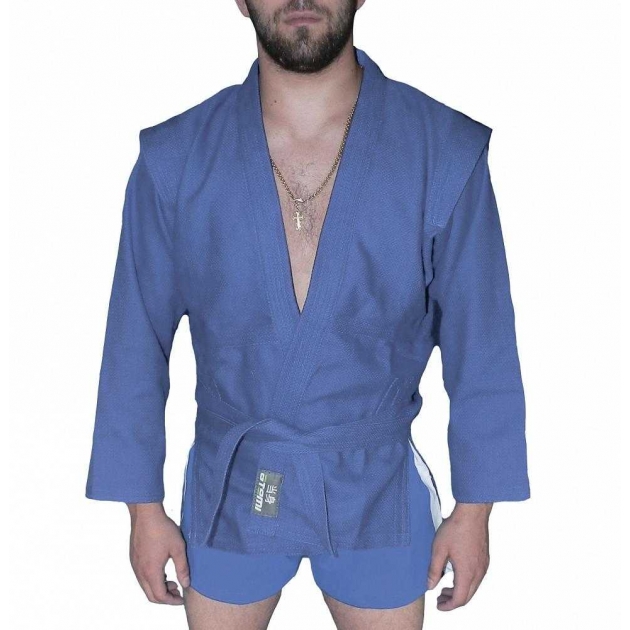 Куртка для самбо ёлочка без подкладки Atemi синяя размер 22 AX5