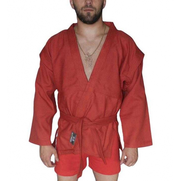 Куртка для самбо ёлочка без подкладки Atemi красная размер 26 AX5