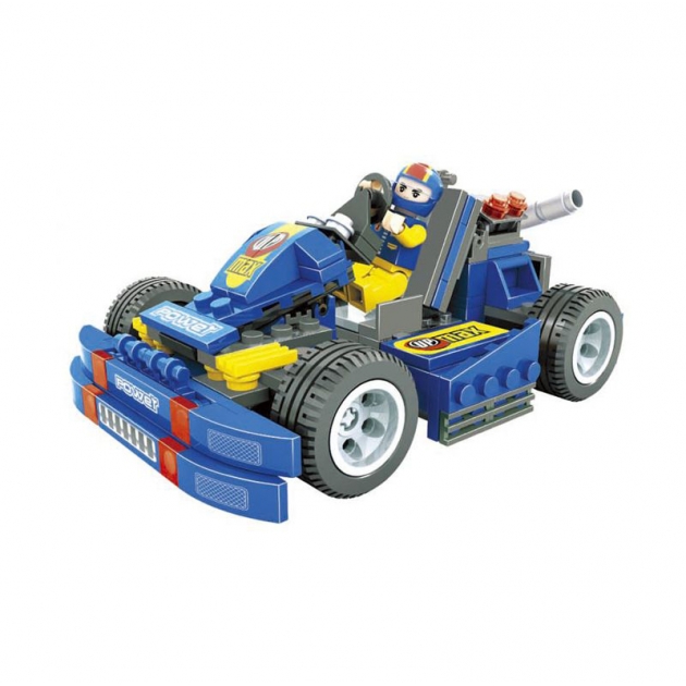 Конструктор гонка гоночная машина сине желтая 216 деталей Ausini 26503