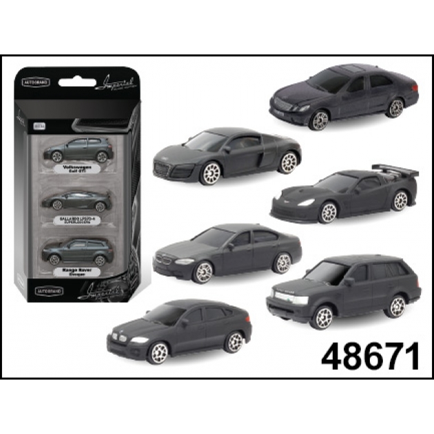 Машинки black edition №2 1 64 3 штуки Autogrand 48671