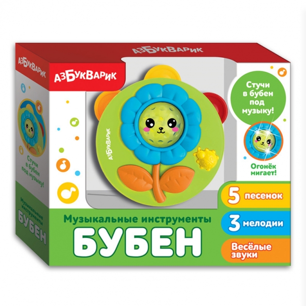 Музыкальная игрушка бубен Азбукварик 204-6