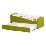 Детская мягкая кровать с ящиком Бельмарко Letmo оливковый велюр...