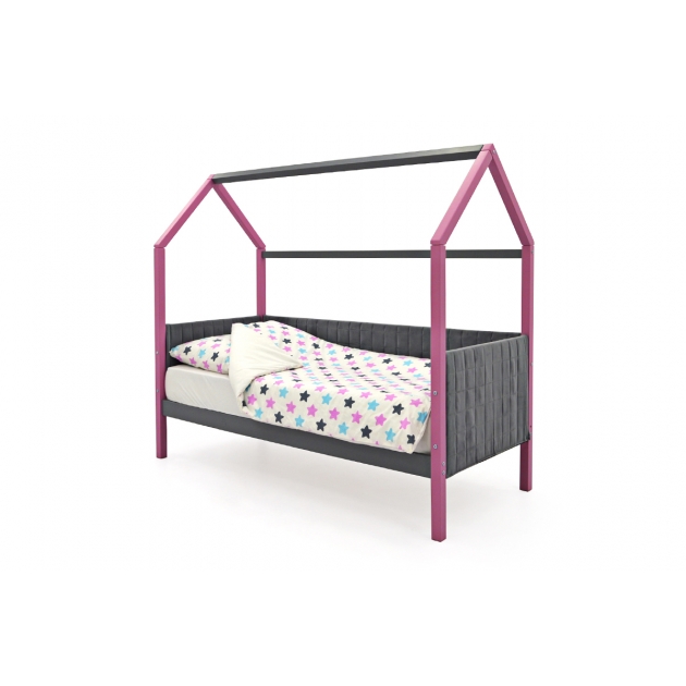 Детская кровать-домик мягкий Бельмарко Svogen лаванда-графит