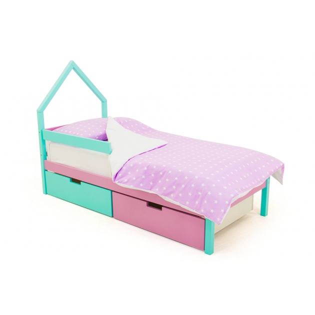Детская кровать-домик мини Бельмарко Svogen мятный-лаванда
