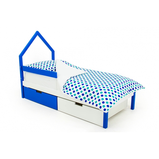 Детская кровать-домик мини Бельмарко Svogen сине-белый