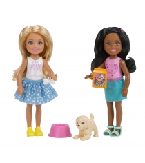 Куклы Barbie Челси 2 девочки и щенок FHK97