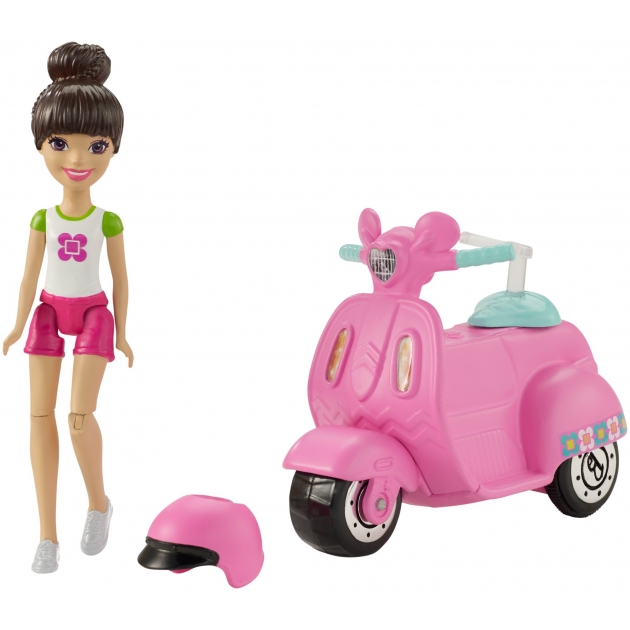 Кукла Barbie в движении скутер и кукла FHV80