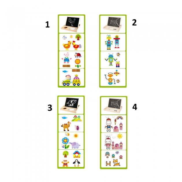 Магнитная двухсторонняя доска с мелками и маркером База игрушек 2015