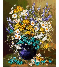 Раскраска по номерам букет полевых цветов 40 х 50 см Белоснежка 039-AB