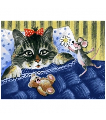Раскраска по номерам кот и мышка 40 x 30 см Белоснежка 116-AS