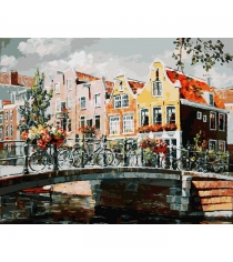 Раскраска по номерам амстердам мост через канал 40 х 50 см Белоснежка 119-AB