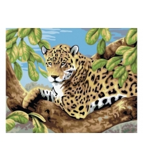Живопись на холсте леопард в лесу Белоснежка 240-CE