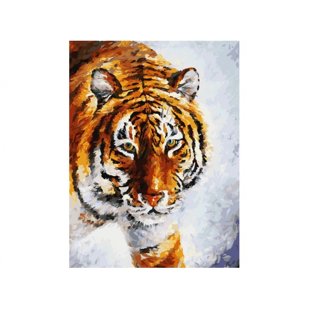Живопись на холсте тигр на снегу 30х40 см Белоснежка 780-AS
