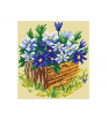Мозаичная картина васильки в саду Белоснежка 292_ST_R