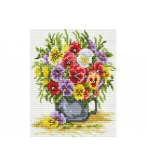 Мозаичная картина цветочное счастье 20x25 см квадратные камни Белоснежка 419-ST-PS