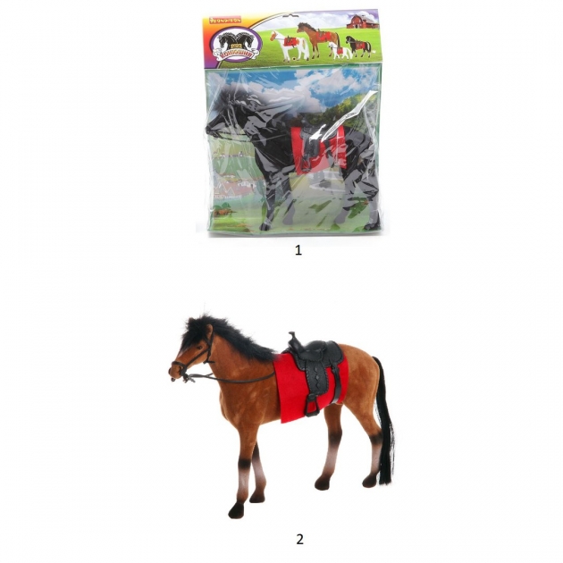 Лошадь с уздечкой и седлом 12 5 см Bondibon ВВ0268