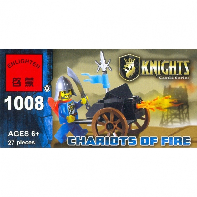 Конструктор рыцари огненная колесница 27 деталей Brick 1008