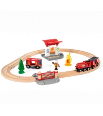 Игровой набор железная дорога пожарная станция Brio 33815