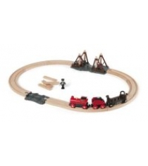 Игровой набор Brio с железной дорогой паровозом и строящимся мостом 33030
