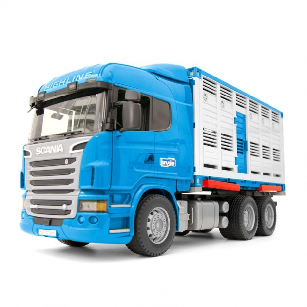 Фургон scania для перевозки животных с коровой Bruder 03-549
