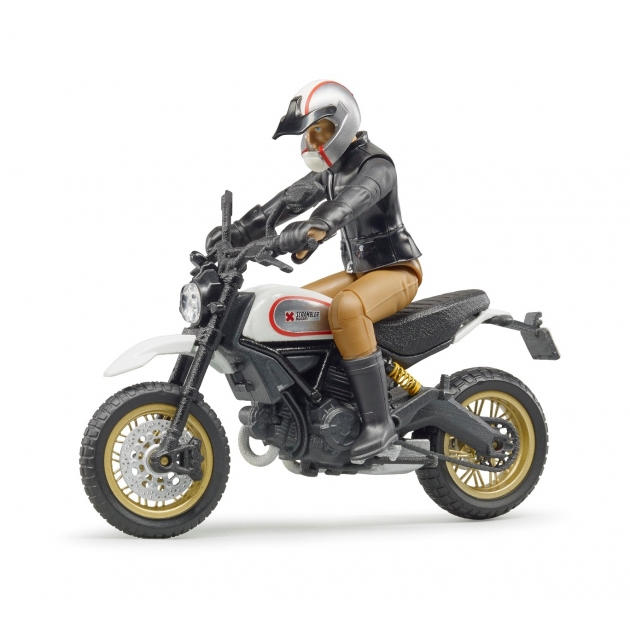 Мотоцикл scrambler ducati desert sled с мотоциклистом Bruder 63-051