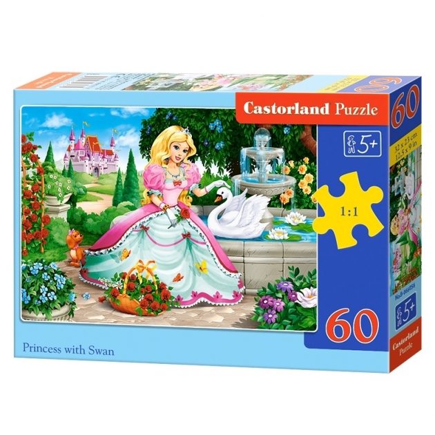 Пазл принцесса и лебедь 60 элементов Castorland В-066056