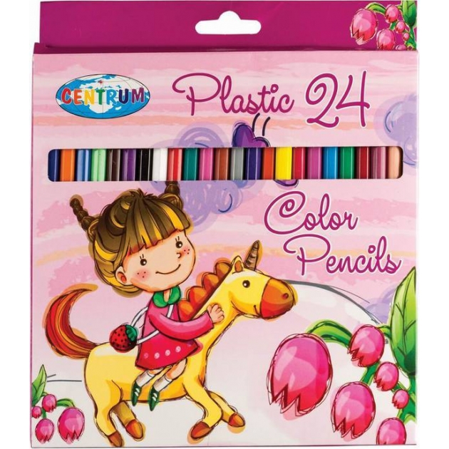 Набор пластиковых цветных карандашей единорог 24 цвета Centrum 85393