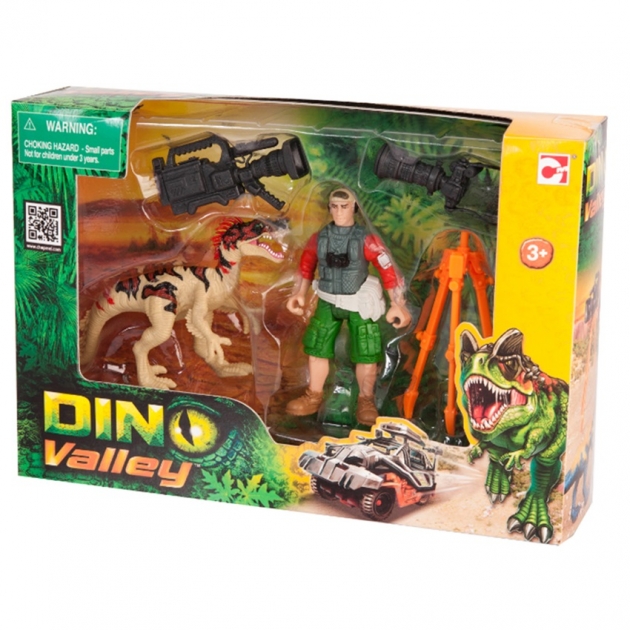 Игровой набор Chap Mei Dino Valley Динозавр Эораптор и кинооператор 520007-2