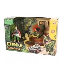 Игровой набор Chap Mei Дилофозавр и охотник со снаряжением 520151-1...