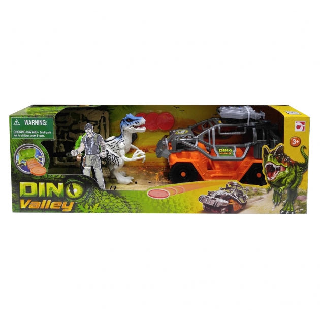 Игровой набор Chap Mei Dino Valley Тираннозавр и охотник на джипе 520152-2