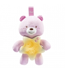 Подвеска ночник медвежонок розовый свет и звук Chicco 91561