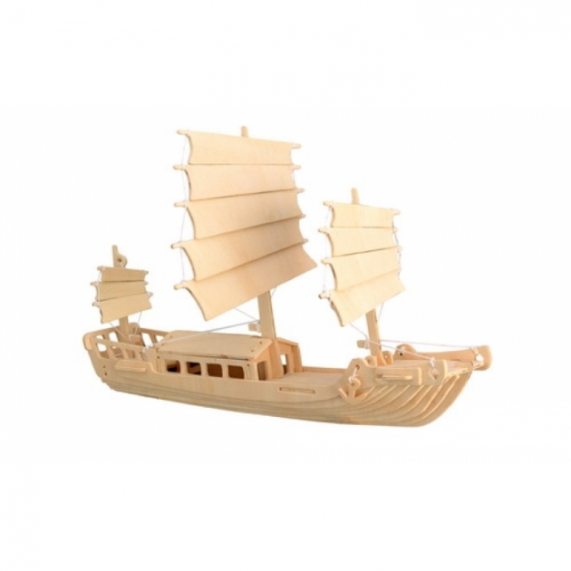 Сборная деревянная модель корабль джонка Wooden Toys Г34574