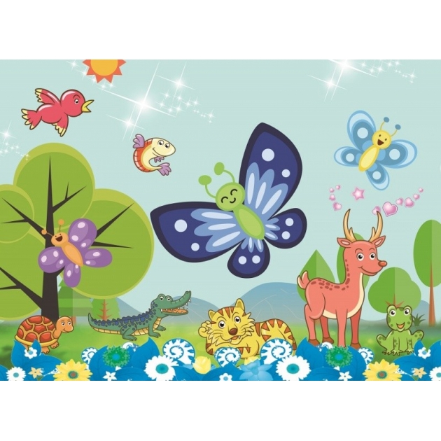 Мозаика стикеры 3d веселая бабочка Color kit DF-A-6618