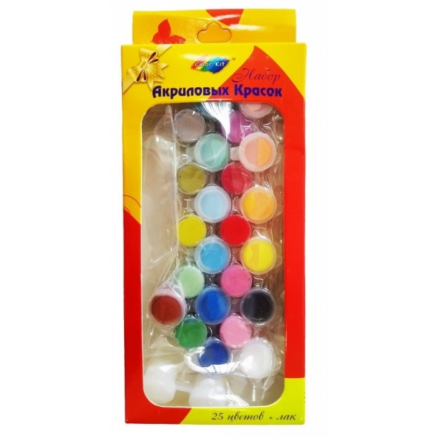 Набор акриловых красок 25 цветов лак Color kit KK002