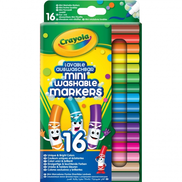 Набор смываемых мини фломастеров 16 штук Crayola 58-5055
