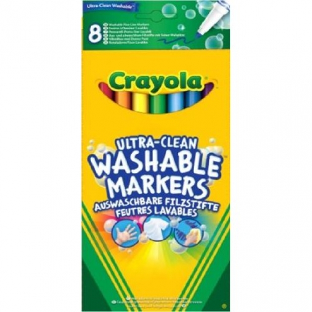 8 тонких смываемых фломастеров супер чисто Crayola 58-8330