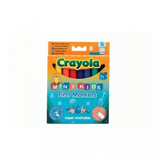 8 цветных смывающихся фломастеров для малышей Crayola 8324