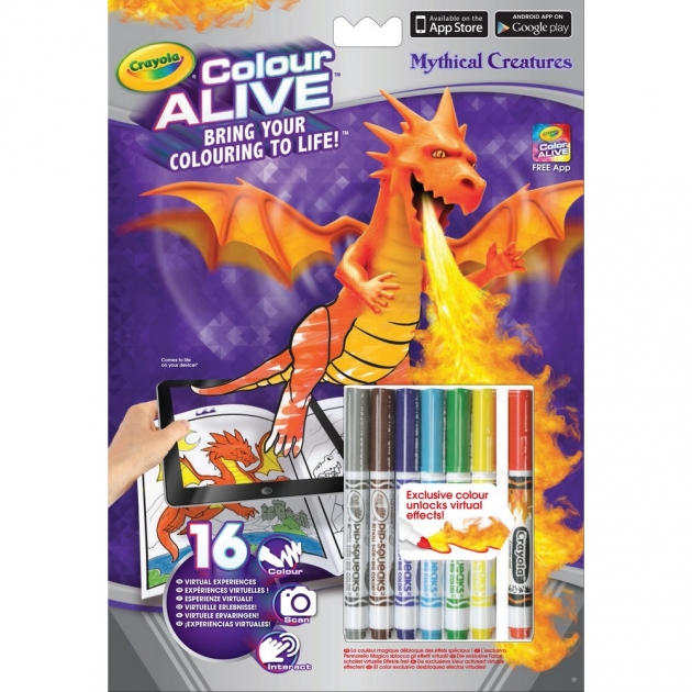 Интерактивная раскраска Colour Alive драконы Crayola 95-1051