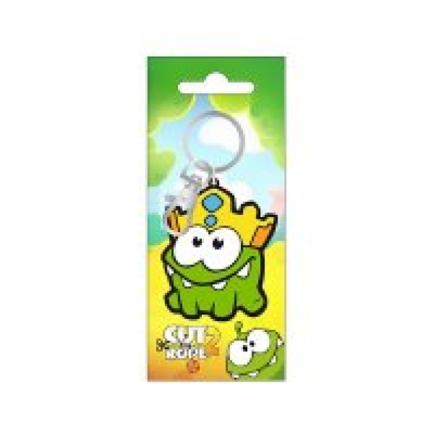 Сувенир брелок с карабином Ам Ням в короне Cut the Rope см015