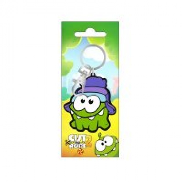 Сувенир брелок с карабином Ам Ням в шапке Cut the Rope см016