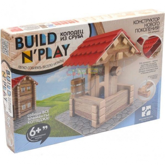 Деревянный конструктор build n play колодец из сруба Danko toys BNP-01-02