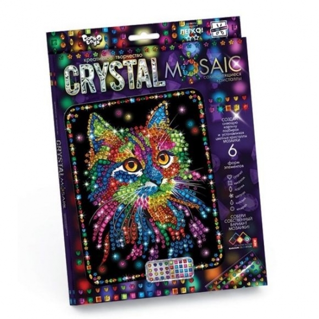 Набор для творчества crystal mosaic кот Danko toys CRM-01-02