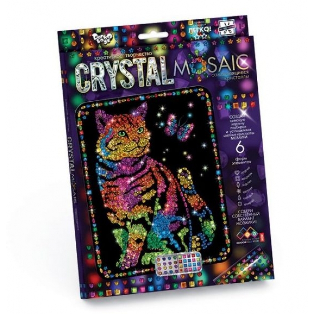Набор для творчества Данко тойс crystal mosaic кот с бабочкой CRM-01-03