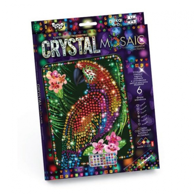 Набор для творчества crystal mosaic попугай Danko toys CRM-01-10